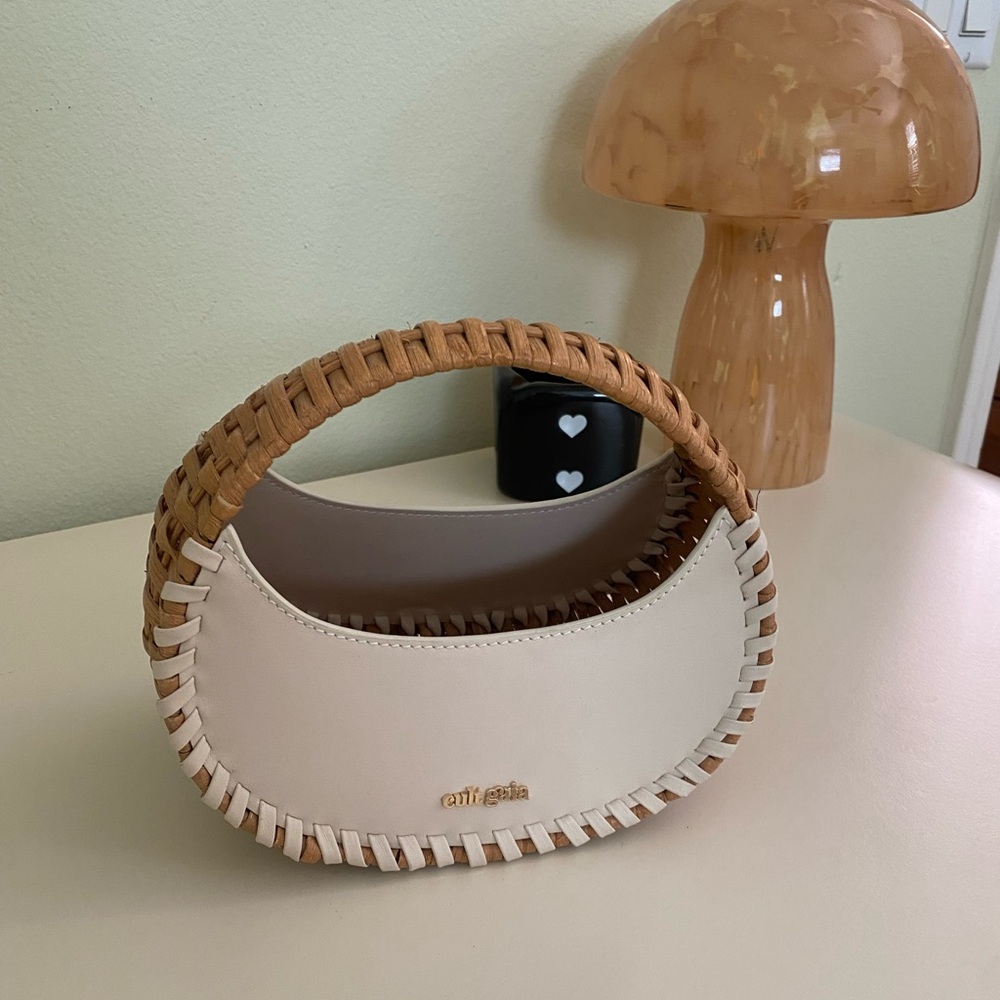 Cult Gaia Cream and Brown Mini Bag